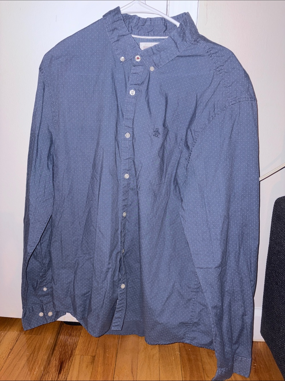 Original Penguin Men's Navy Blue Button-Down Shirt